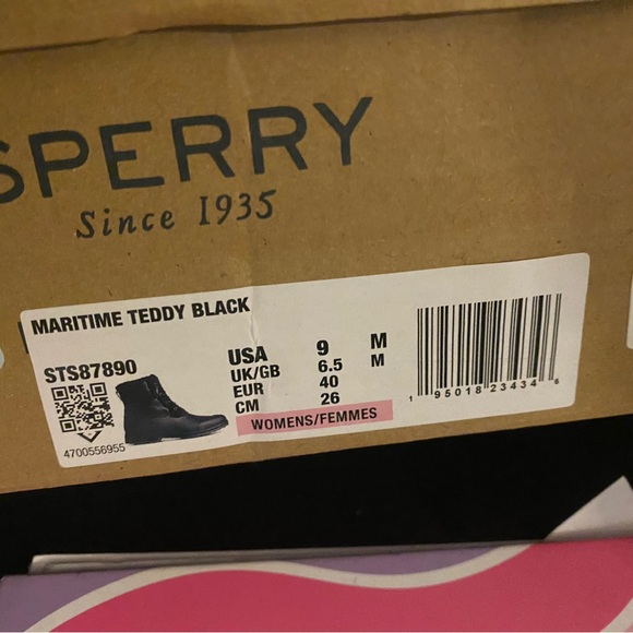 NWT Sperry Women's Maritime Repel Black Teddy Boots - Picture 6 of 6